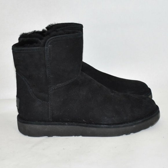 $220 UGG Abree II Genuine Sheepskin Mini Boot winter BLACK 6 (SE7) - Picture 3 of 9